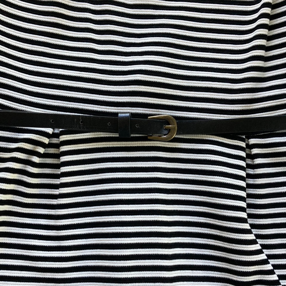 NWT Merona Spandex Blend Black & White Striped Sleeveless Dress L - Picture 6 of 11